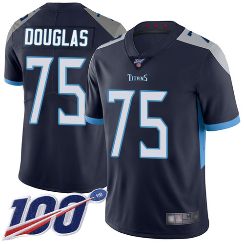 Tennessee Titans Limited Navy Blue Men Jamil Douglas Home Jersey NFL Football 75 100th Season Vapor Untouchable